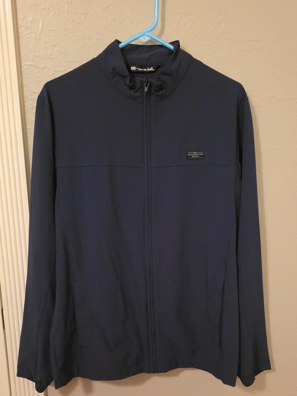 Travis Mathew Men's Navy Full-Zip Jacket, Lightweight, Size Medium
